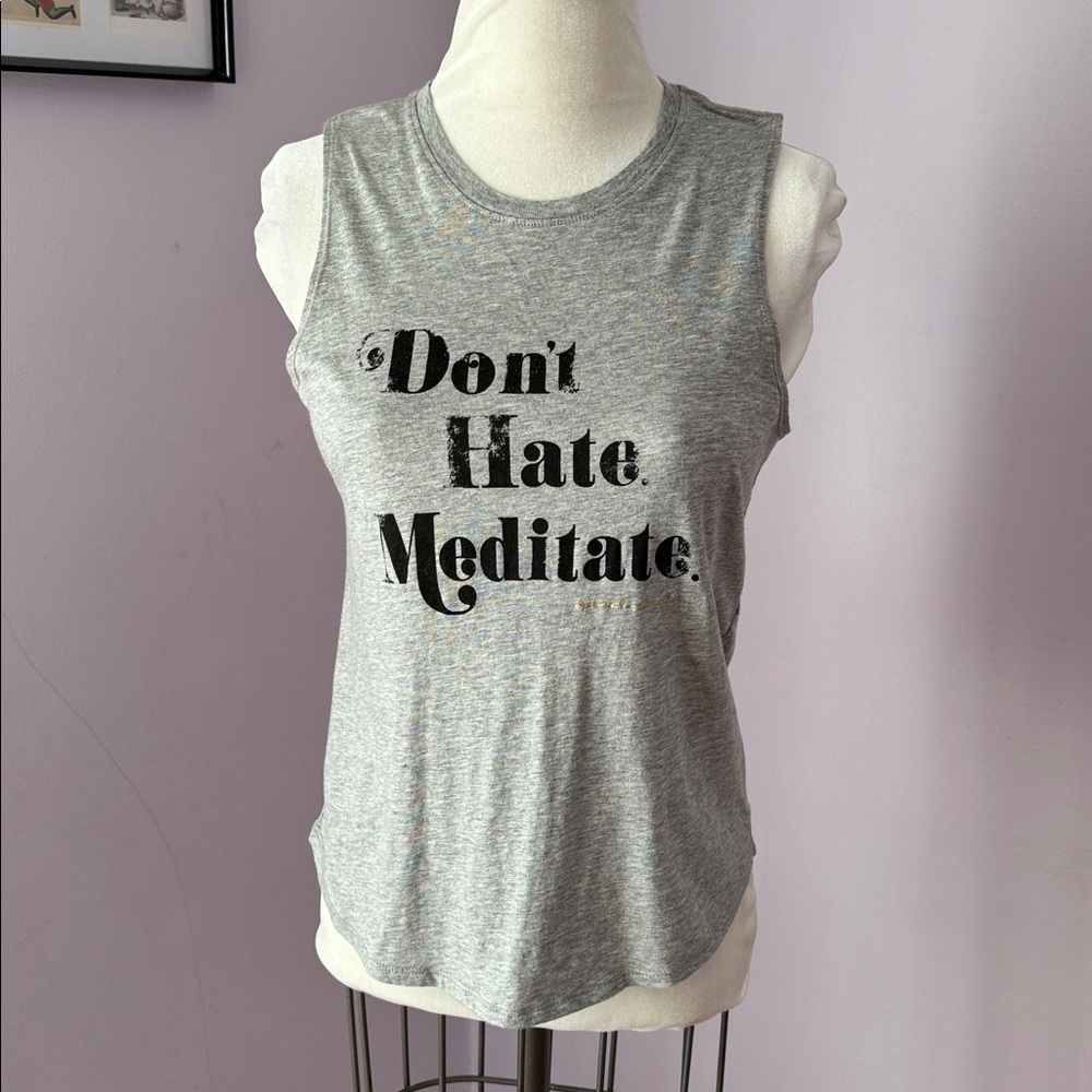Spiritual Gangster Heather Gray Tank ‘Don’t Hate Meditate’ M